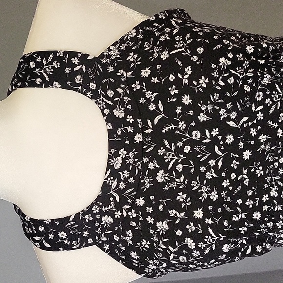 Krimson Klover Black White Floral Padded Shelf Bra Hidden Pocket Sundres Size L - Picture 5 of 15